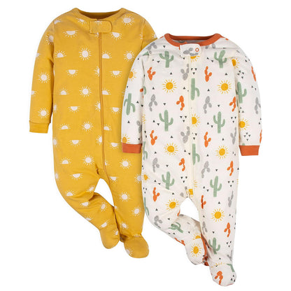 Gerber Paquete de 2 Pijamas Sleep 'N Play con Pies para Bebé - Prematuro - Southwest