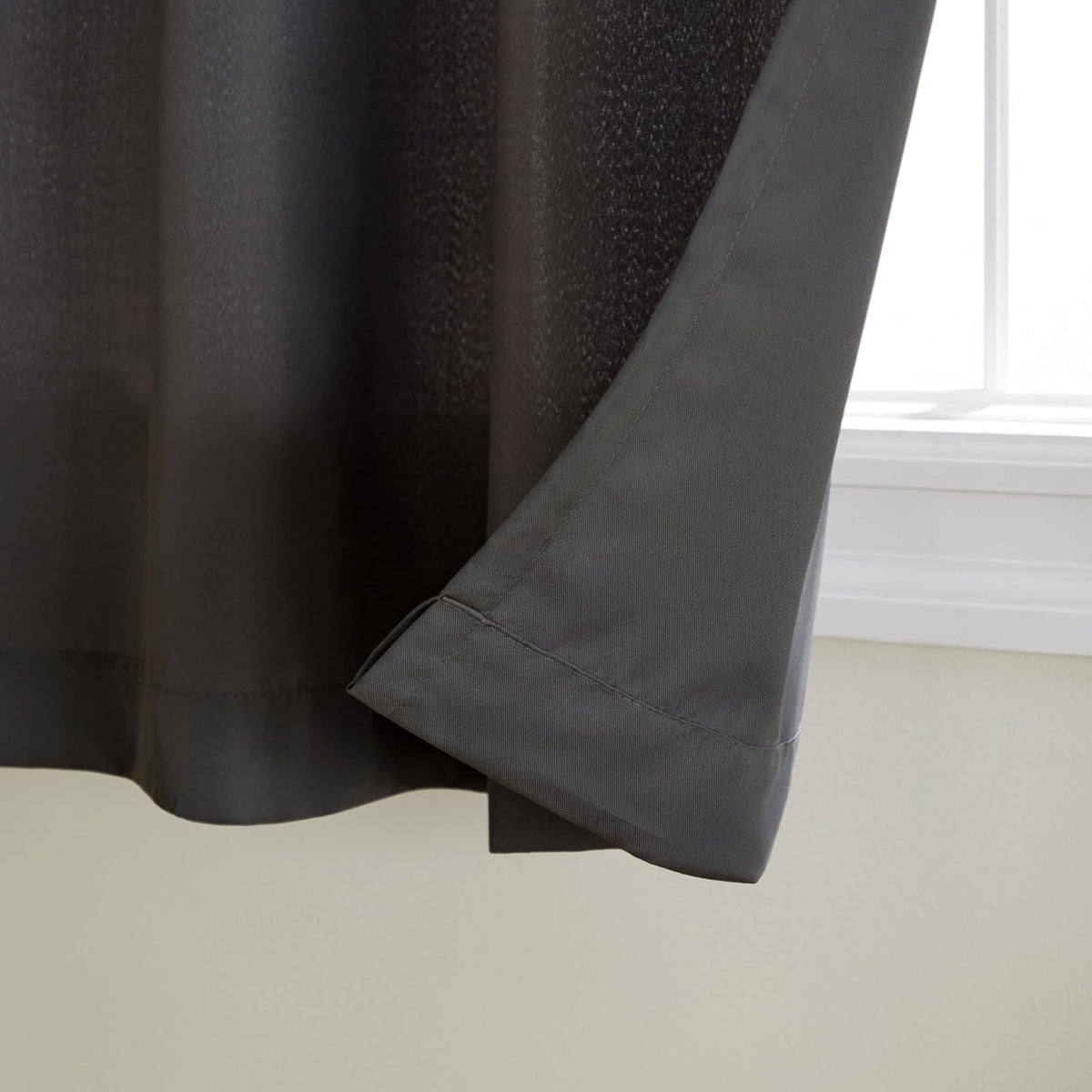 Exclusive Home Indoor/Outdoor Solid Cabana Grommet Top Curtain Panel Pair, Charcoal, 54x108, 2 Piece