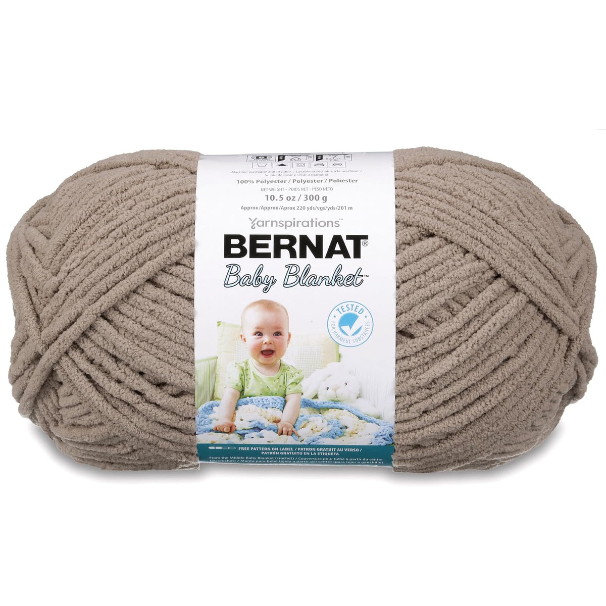 Bernat Baby Blanket Estambre Chenille para Bebé, Súper Voluminoso - Baby Sand
