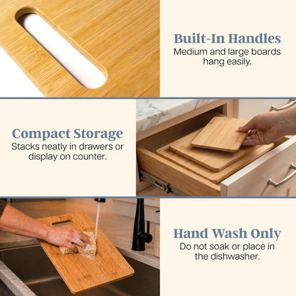 Totally Bamboo set de 3 tablas para cortar de bamboo