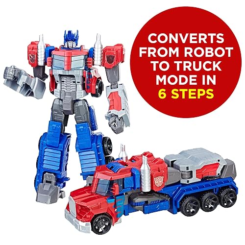 Transformers - Figura de acción Toys Heroic Optimus Prime, figura atemporal a gran escala, que se convierte en un camión de juguete, juguetes para niños de 6 años o más, 11 pulgadas (exclusiva de )