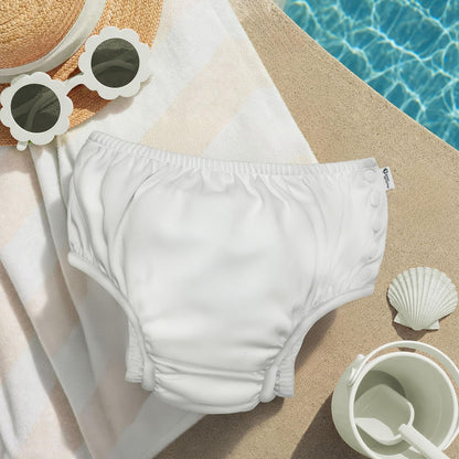 i Play., Pañal bañador para bebés, Absorbente y Reutilizable, Color New White (Blanco), de 12 a 18 Meses
