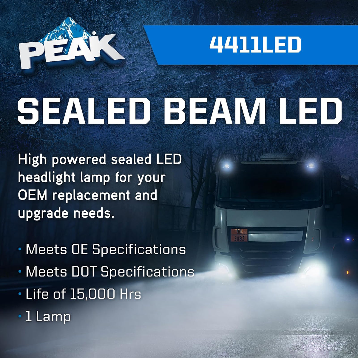 Peak 4411 LED blanco brillante 6000 K LED faros sellados