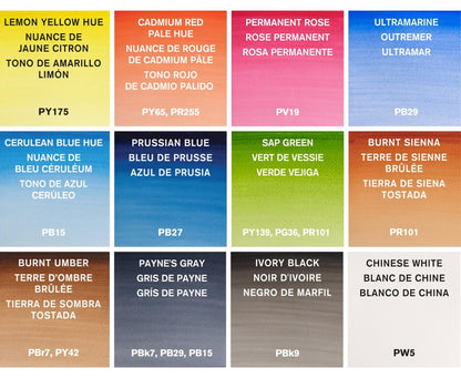 Winsor & Newton Cotman Water Coulours™ Caja de bolsillo esbozo, pinturas de lujo, juego de 16, media pastillas, Painting PLUS Set de tubo, Variados, 8 mL, 1