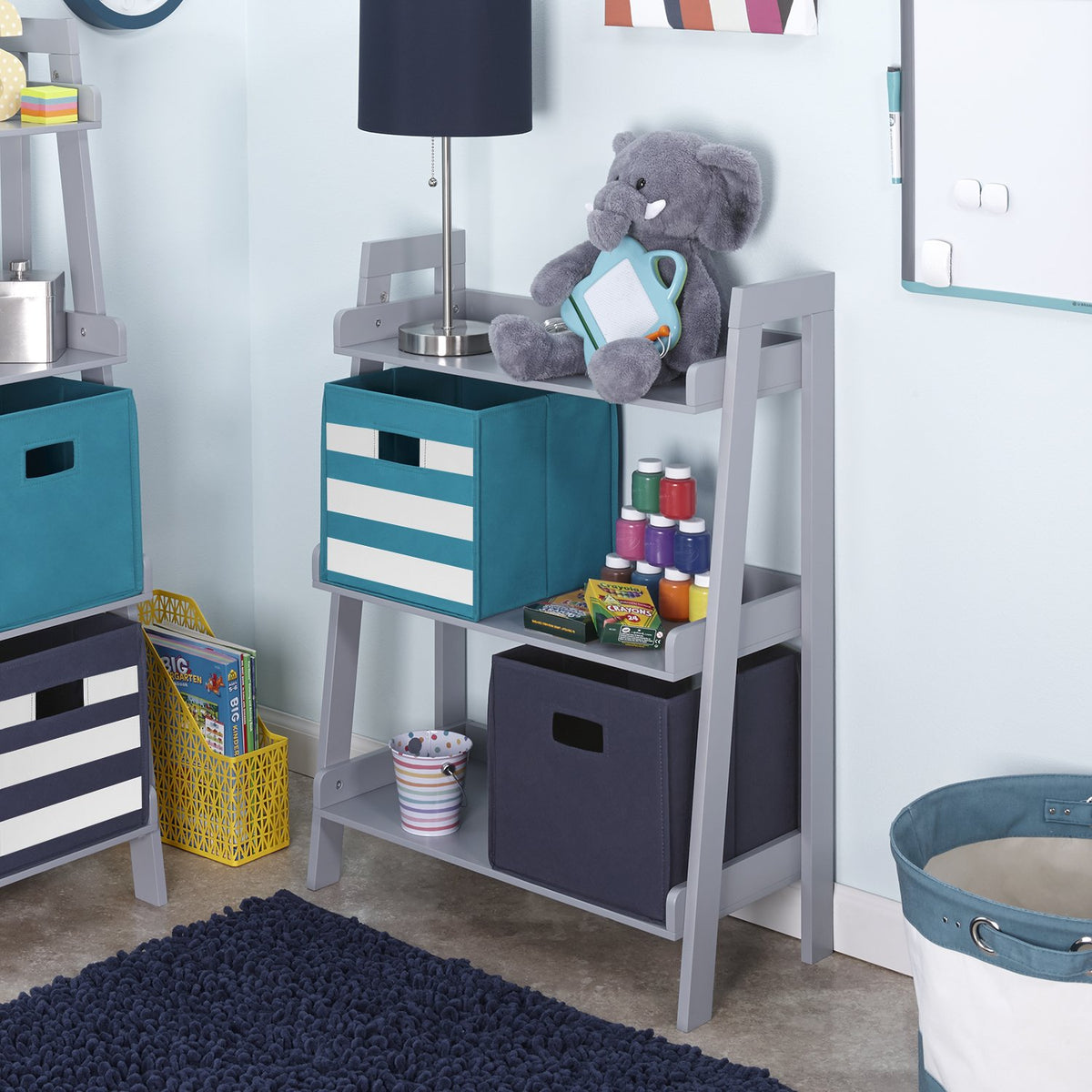 Cajas de Almacenamiento Suaves de para niños RiverRidge, 2 Unidades, Rayado, Turquoise, 1, 1