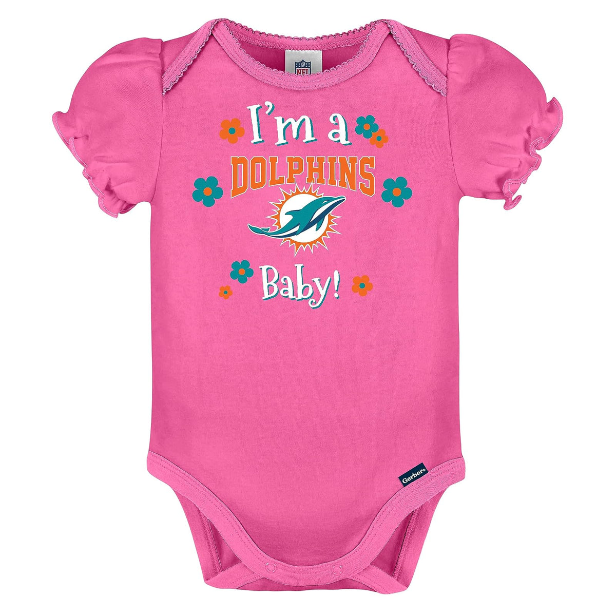 Gerber NFL baby-girls Nfl Team 3 Pack Short Sleeve Onesie Bodysuit