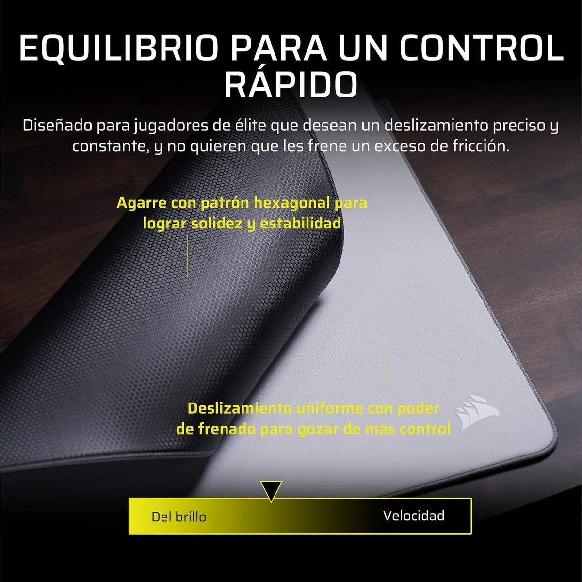 Corsair MM Pro Control Mediana Alfombrilla para Ratón Gaming – Gris | Optimizadas para Esports y para Ajustes de Precisión y Microajustes, Base de Antideslizante, Bordes Inclinados y Cosidos