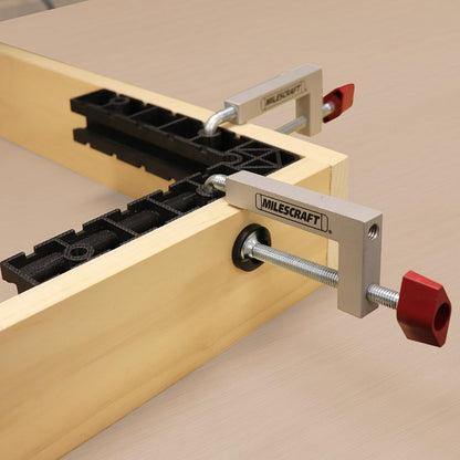 Milescraft 7350 Kit de abrazaderas para cercas, posicionamiento de sujeción de esquinas de 100-90°, cuadrados de ensamblaje y abrazaderas para cercas. Funciona en esquinas interiores o exteriores. Co