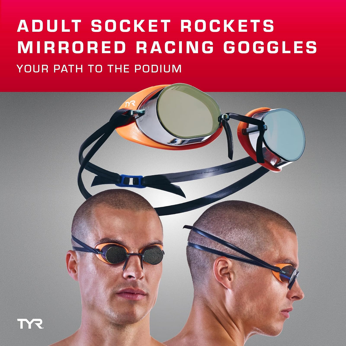 TYR Socket Rockets 2.0 - anteojos de Carreras | Elegante marco sueco de perfil bajo | Lentes periféricas anchas | Juntas de goma antifugas | Nosebridge ajustable