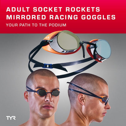 TYR Socket Rockets 2.0 - anteojos de Carreras | Elegante marco sueco de perfil bajo | Lentes periféricas anchas | Juntas de goma antifugas | Nosebridge ajustable