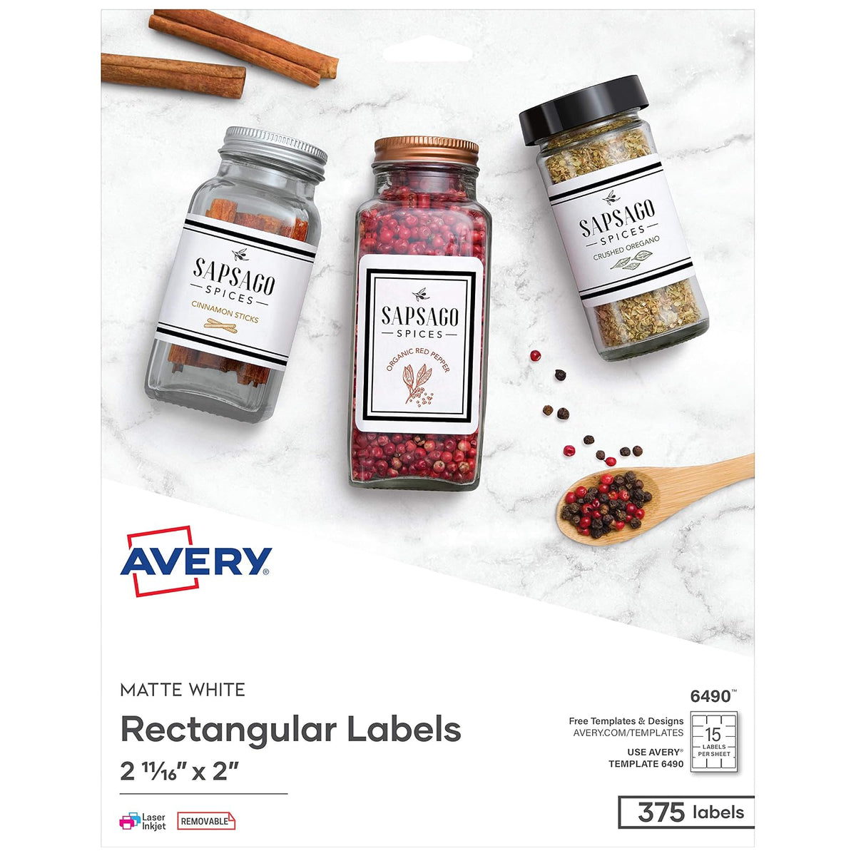 Avery AVE6490 Media Labels - 3 1 - 2" - Solid