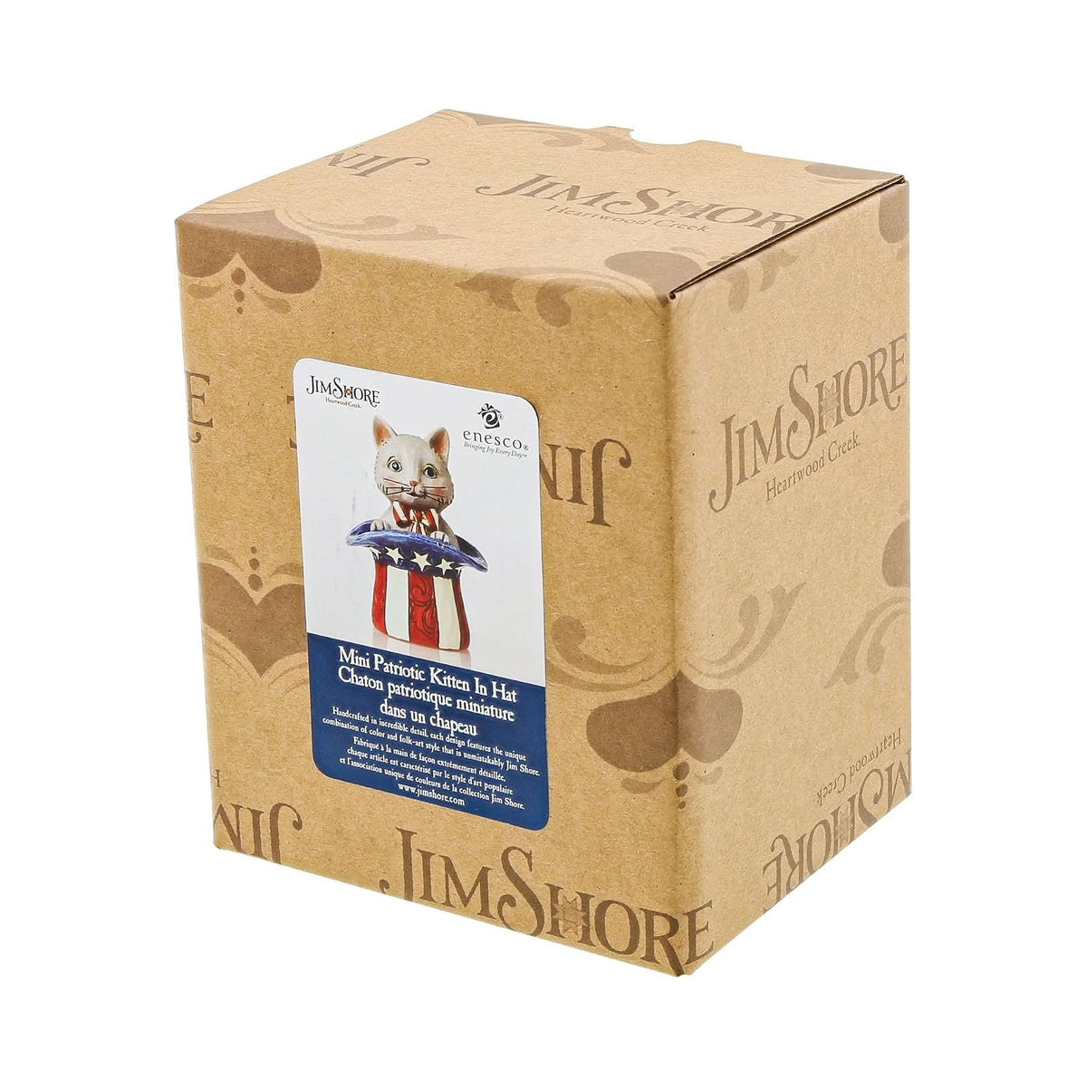 Enesco Jim Shore Heartwood Creek Patriotic Kitten in Top Hat Figura en Miniatura, 3.5 Pulgadas, Multicolor