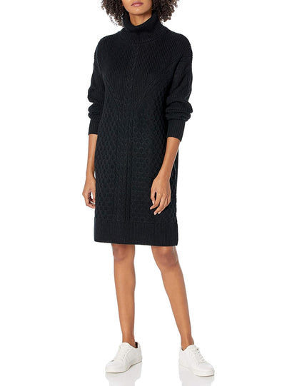 The Drop Rosalie Minivestido Para Mujer, de Punto Trenzado en Punto Trenzado, Negro, S
