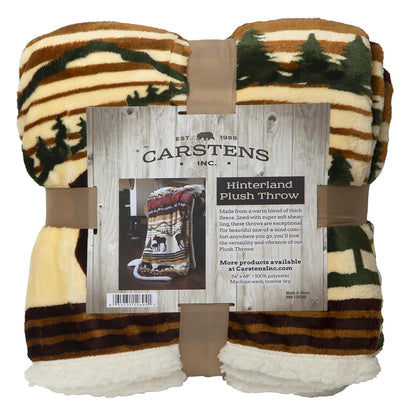 Carstens - Manta de Forro Polar Sherpa, Lake House, 54 x 68 Pulgadas - Marrón claro dos