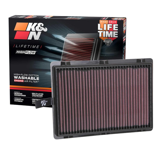 K&N Filtro de Aire 33-5075 para Hyundai Palisade, Santa Fe, Kia Carnival, Sedona, Sorento, Telluride