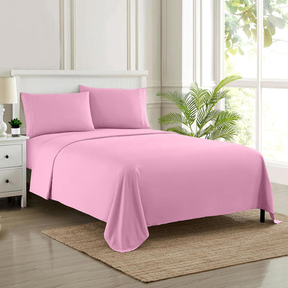 Sweet Home Collection Juego de Sábanas 1800 Hilos - Rosa - Individual - Juego de sábanas