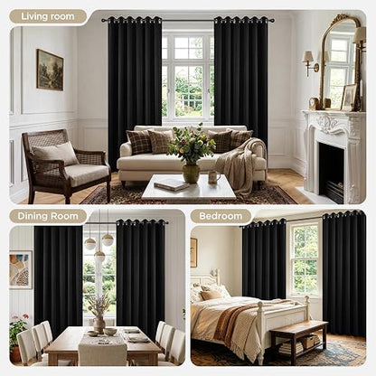 Joydeco Cortinas Opacas 2 Paneles 132 x 213 cm Aislamiento Térmico Rojo Burdeo