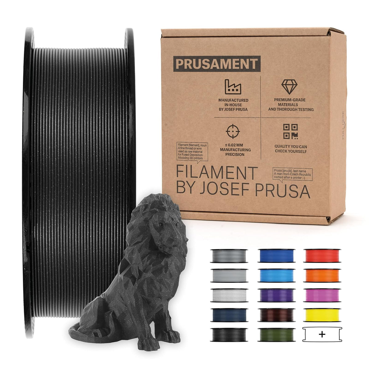 Prusament Prusa Galaxy Black, PLA Filament 1.75mm 1kg Spool (2.2 lbs), Diameter tolerance +/- 0.02mm