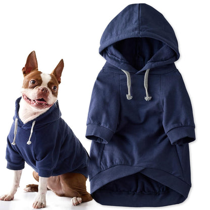 pet passion Rocky II - Sudadera con Capucha Extra cómoda, algodón orgánico y poliéster Reciclado para Perros pequeños, medianos, Grandes, Azul Marino, Talla M