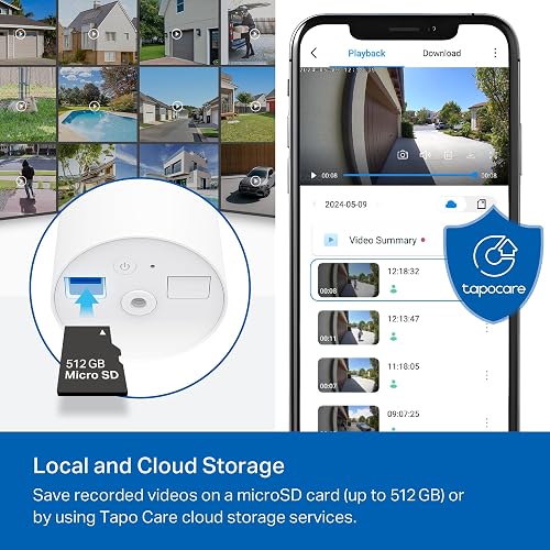 TP-Link Tapo - Cámara de Seguridad inalámbrica para Exteriores, 1080P, detección de Personas, Almacenamiento SD/Nube, visión Nocturna a Color, no Necesita concentrador, Funciona con Alexa, Tapo C402