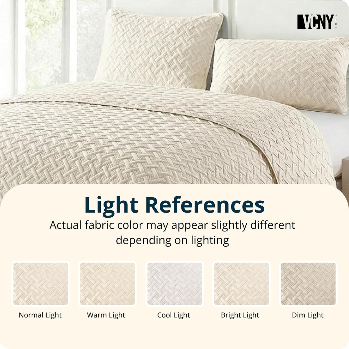 VCNY Home - Colcha Nina Full Queen en relieve nia-qlt-fuqu-in-bl de Victoria Classics, casual, marfil, 1, 1