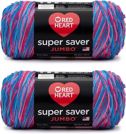 Red Heart Super Saver Estambre Acrílico Jumbo, Paquete de 2, 396 g - Paquete de 2 - Bonbon