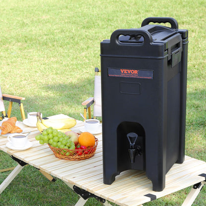 VEVOR Dispensador de bebidas aislado, 5 galones, servidor de bebidas frías y calientes LDPE de grado alimenticio, dispensador térmico de bebidas con mango de grifo de dos etapas de capa de poliuretano