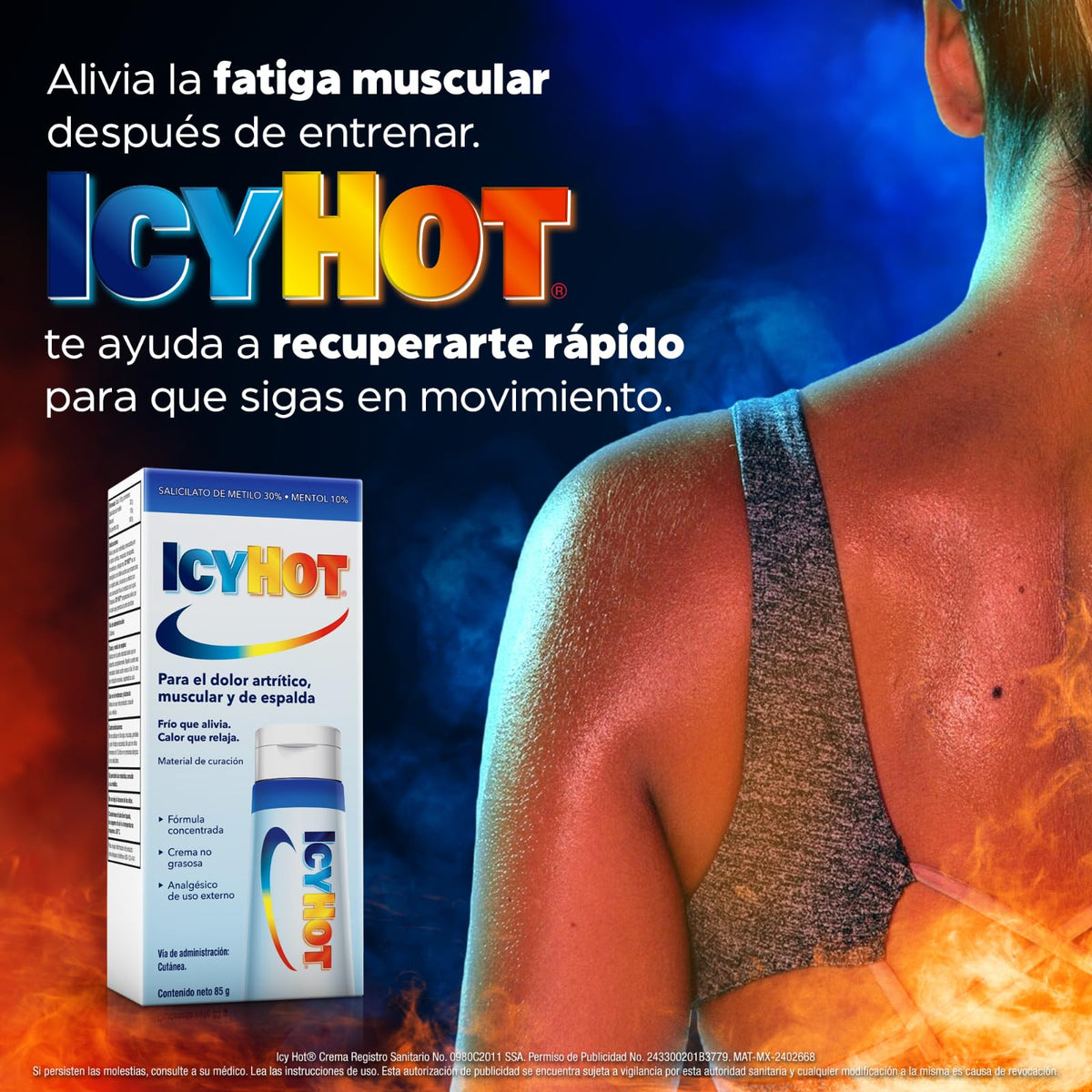 Icy Hot Crema Analgésica para el Dolor Artrítico, Muscular y de Espalda en Tubo 85 g. Con Doble Acción que Proporciona un Rápido Alivio del Dolor