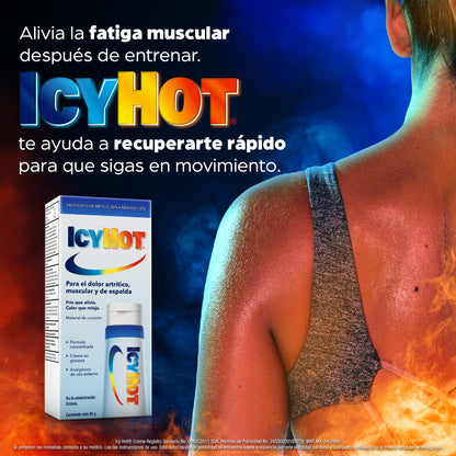 Icy Hot Crema Analgésica para el Dolor Artrítico, Muscular y de Espalda en Tubo 85 g. Con Doble Acción que Proporciona un Rápido Alivio del Dolor
