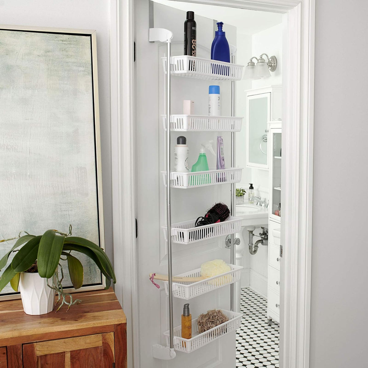 Household Essentials - Cesta organizadora de 6 Niveles en Blanco