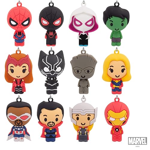 Hallmark Marvel - Juego de árbol de Navidad en Miniatura con 12 Mini Adornos, plástico