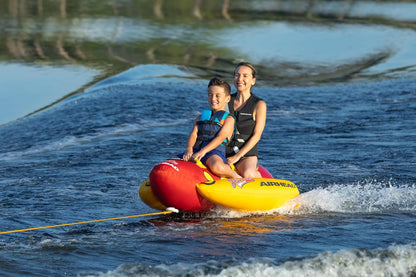 Airhead Double Dog Towable 1-2 Rider Tube for Boating and Water Sports, Double-Stitched Full Nylon Cover, EVA Padding & Padded Handles for Comfort