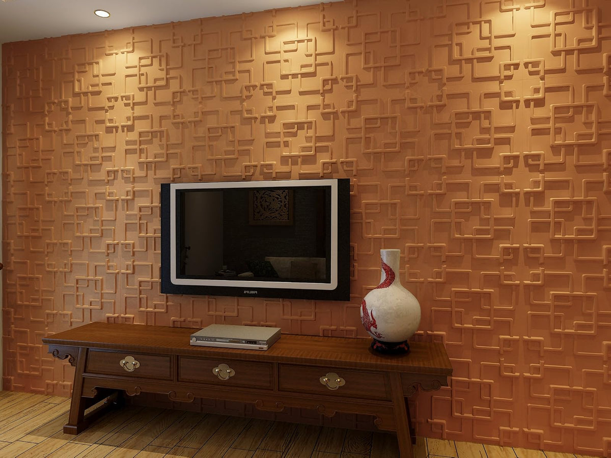 Contempo Living 3D-Rex Panel 3D de Pared, 27 pies cuadrados (2.5 metros cuadrados), Blanco