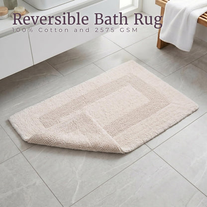 Lavish Home 67-0018-I Reversible Rug Set, Ivory, 2 Piece