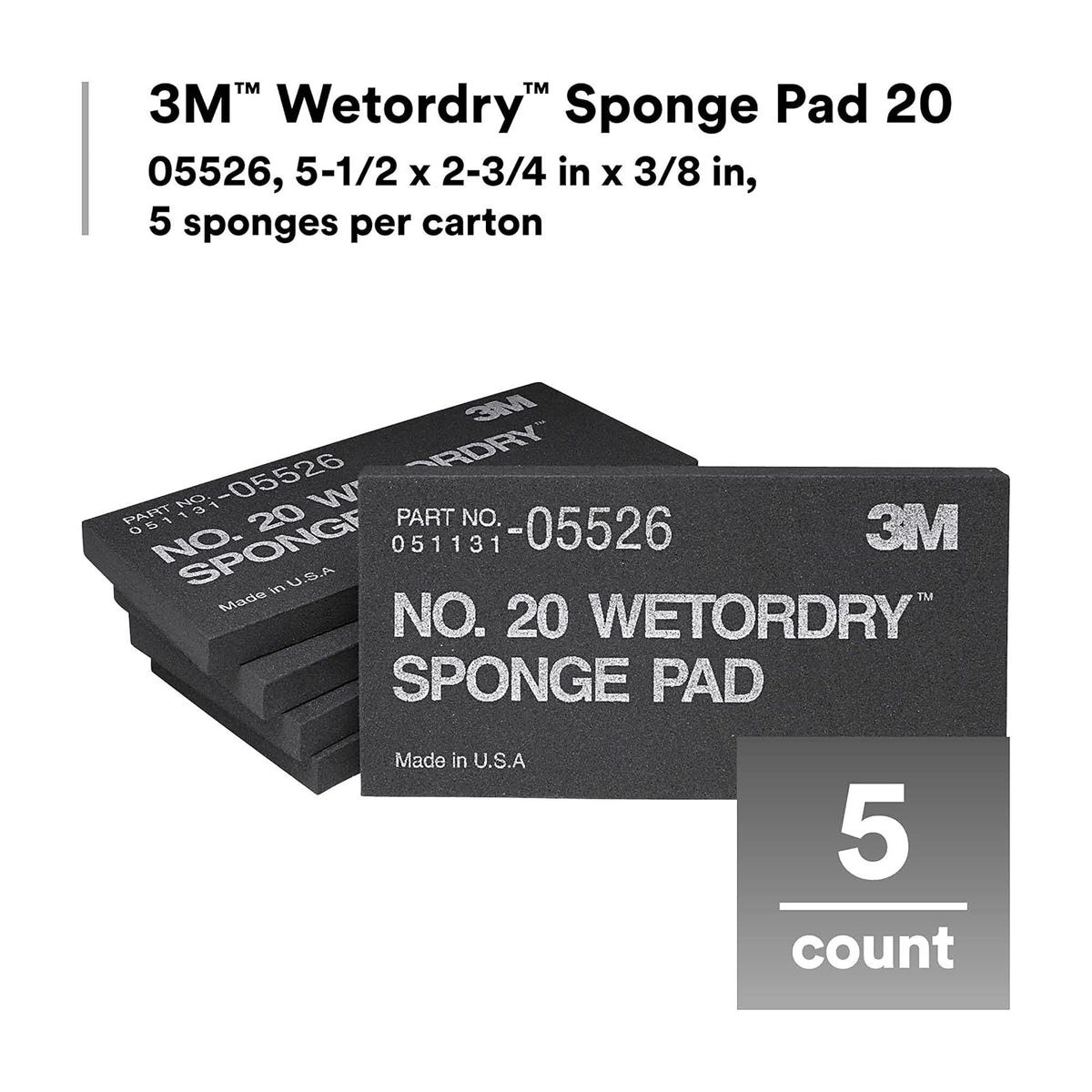 3M Respaldo Suave Para Lija Microfina Automotriz | 1 almohadilla, flexible, de larga duración, esponja automotriz, color negro