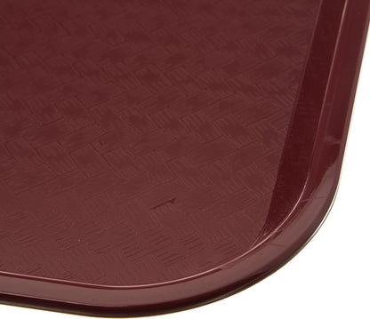 Carlisle FoodService Products Bandeja de Comida rápida de 14 x 18 Pulgadas, Polipropileno Duradero con Superficie Antideslizante, apilable para cafeterías y escuelas, sin BPA, Color Burdeos