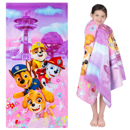Franco Kids - Toalla de baño de algodón súper Suave para niños, 58 x 28 Pulgadas, Patrulla Canina para niñas