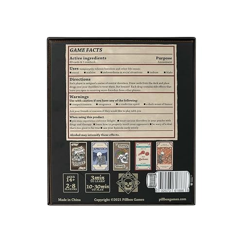 Pillbox Games Efectos Secundarios: desata la diversión y el Caos usando Terapia y medicamentos en Este Juego de Cartas de Golpe para 2 a 8 Jugadores