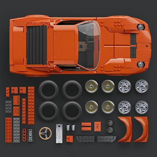 Mattel Brick Shop Hot Wheels, Juguete De Construcción, Premium Lamborghini Premium Lamborghini Miura P400 SV Armable, para Coleccionistas y 10+ Años