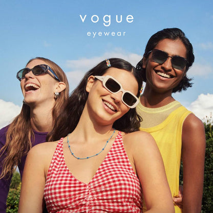 Vogue Eyewear Woman Sunglasses Transparent Grey Frame, Grey Gradient Dark Blue Lenses, 54MM