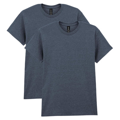 Gildan G5000 Camiseta de Algodón Pesado para Hombre - 1 - Dark Heather (2 unidades) - XL