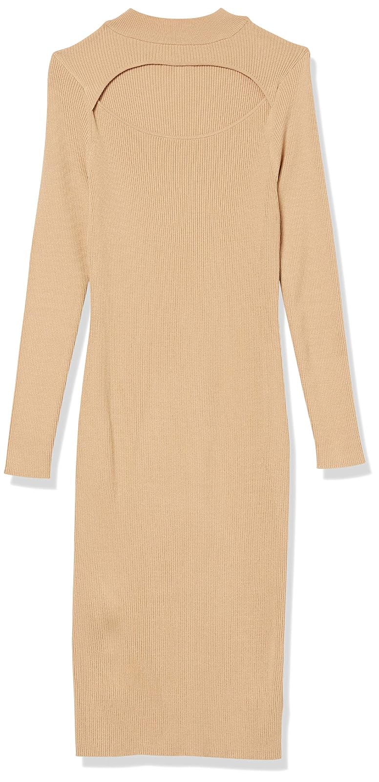 The Drop Chantal Vestido Midi Para Mujer, Entallado y Acanalado Estilo Bodycon con Detalle Recortado