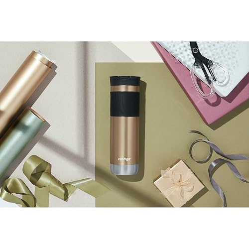 Contigo Vaso Térmico Acero Inoxidable 710 ML Dorado Antiderrames Byron 2.0 Caliente Hasta por 9 Horas Libre de BPA