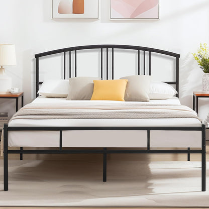 VECELO Base de Cama Queen,Base de colchón de Plataforma de Metal de 14 Pulgadas con cabecero, Soporte de Listones de Acero, no Necesita somier, fácil Montaje