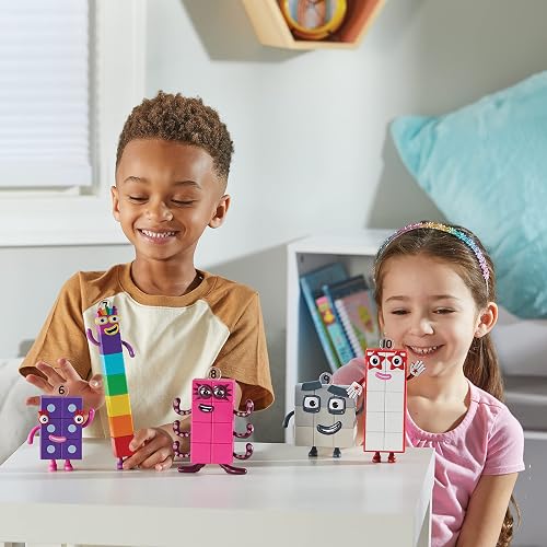 hand2mind Numberblock Friends Six to Ten Figures, Conjunto de Figuras de Acción Caricaturas, Figuras de Juguete, Conjuntos con Figuras de Acción, Pequeñas Figuras para Niños, Juguetes de Números
