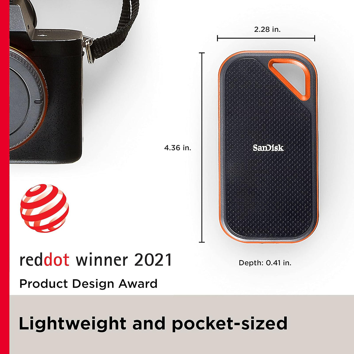 SanDisk SSD portátil Extreme PRO de 1 TB - Hasta 2000 MB/s - USB-C, USB 3.2 Gen 2x2 - Unidad externa de estado sólido - SDSSDE81-1T00-G25, negro