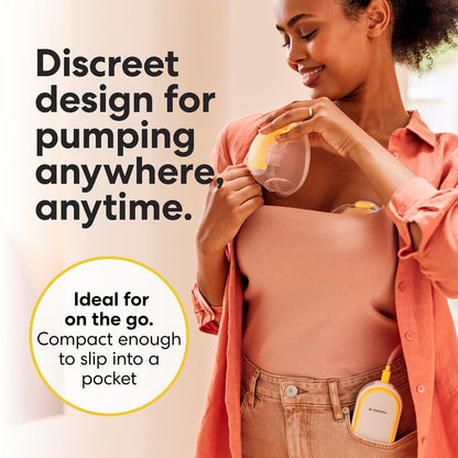 Medela Freestyle | Extractor de Leche Manos Libres | Eléctrico y Doble | Portátil y Discreto Bajo la Ropa | Carga USB | Amarillo