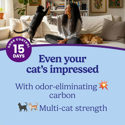 Fresh Step Multi-Cat con el Poder de Febreze, Arena para Gatos aglutinante de 14 LB/ 6.35 Kg