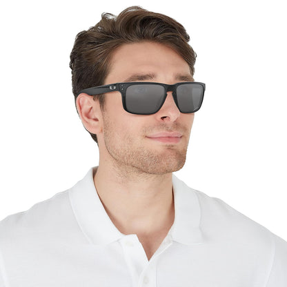 Oakley Holbrook Iridio Sport anteojos de sol, Matte Black/Positive Red Iridium, Talla unica