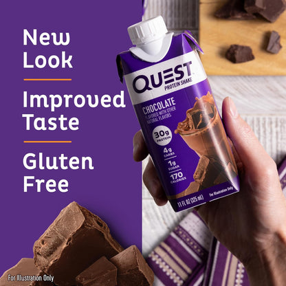 Quest Nutrition Suplemento alimenticio Quest Shake De Proteína Sabor Chocolate - 12 Piezas